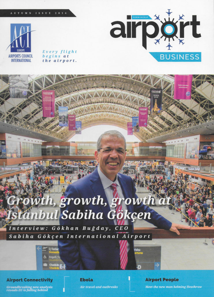 Airport Business, 2014. Front cover shot featuring Gökhan Buday, CEO of Sabiha Gökçen International Airport in Istanbul (Turkey).