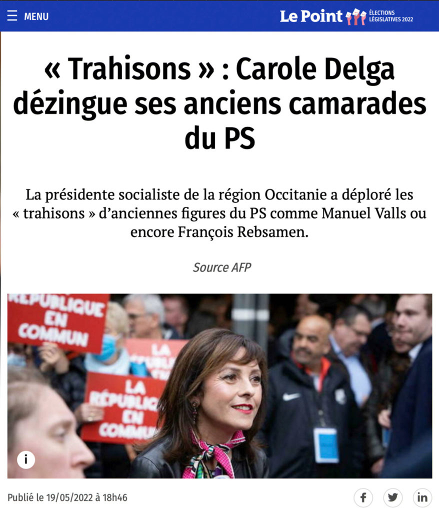 Publication d’une photo de Carole Delga dans l’entre deux-tours sur le site du magazine Le Point via AFP/Hans Lucas.