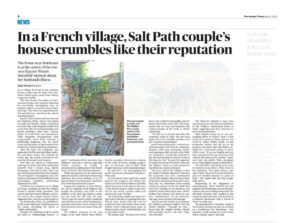 Publication le 13 juillet 2025 sur dans la version papier du  Sunday Times dans le cadre d'un reportage sur les avoirs français du couple britannique à scandale Raynor Winn et Moth (The Salt Path).